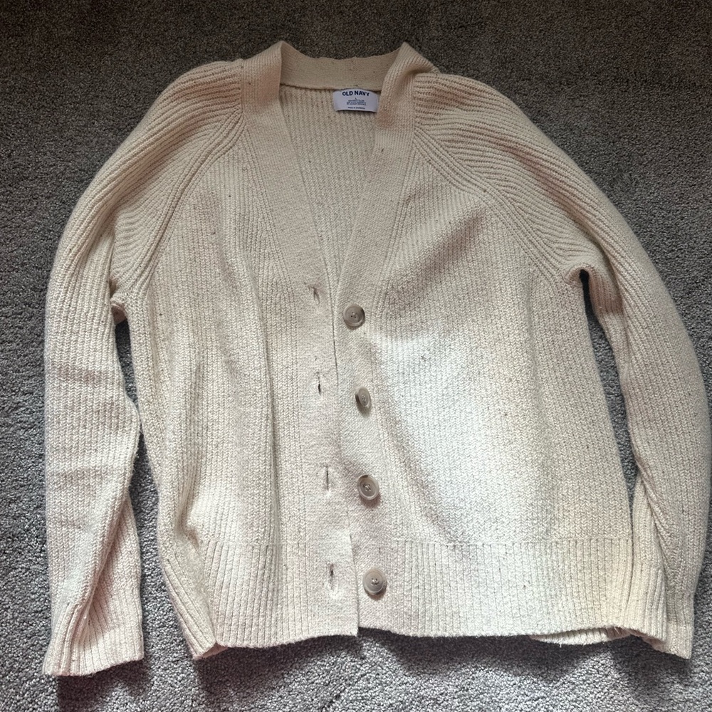 Women’s Old Navy Shaker Stitch Cardigan Size L - Picture 3 of 6